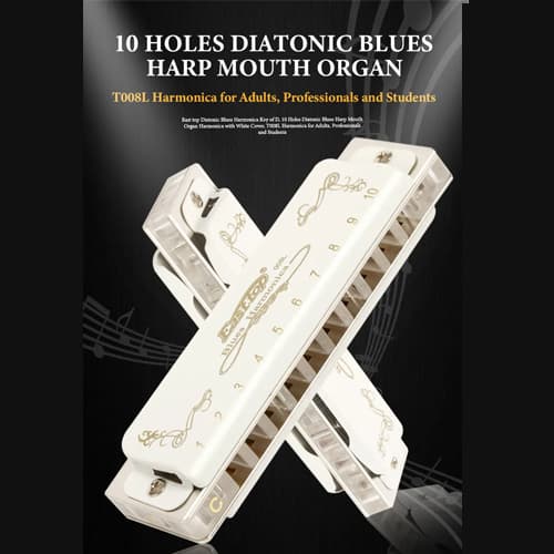 Easttop 10 Delik Blues Diatonic Ağız Mızıkası White